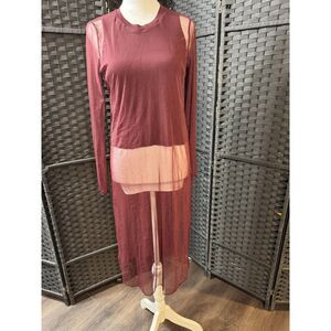 Zara W Collection Sheer Burgundy Mesh Duster – Size Small